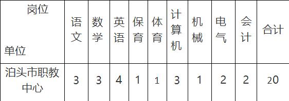 2023河北沧州泊头市职教中心招聘教师20名公告